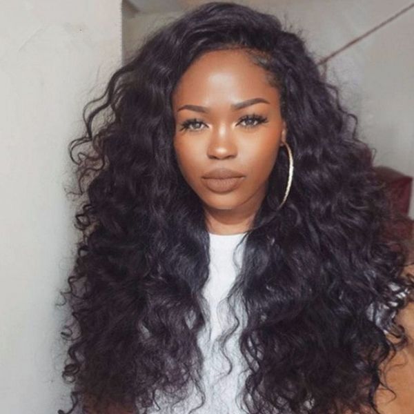 Deep Body Wave Natural Human Hair Lace Front Wig 180% Density