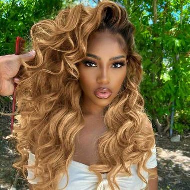 Ombre Honey Body Wave Human Hair Lace Front Wig