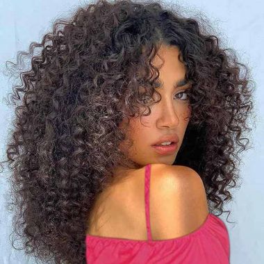 Glueless Deep Afro Curly 13X4 Lace Front Wig Human Hair 