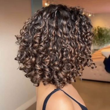 Ombre Short Curly Bob Wigs For Black Women Glueless Human Hair Wigs