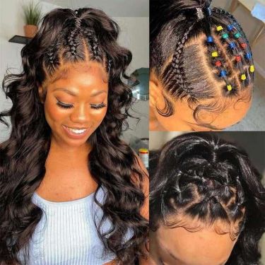 Body Wave Natural Human Hair 360 Lace Wig With Baby Hair