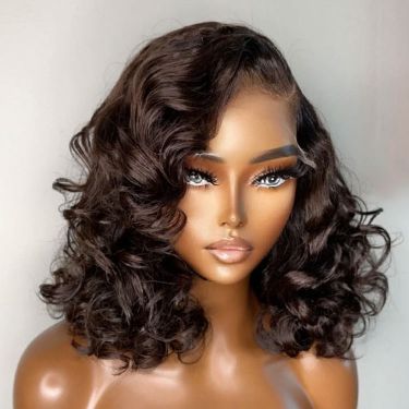 Side Part Wave Human Hair Glueless 5X5 Closure Lace Wig