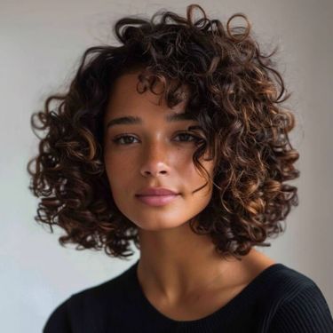 Medium Length Hairstyles Short Curly Hair Highlights Glueless Human Hair Wigs