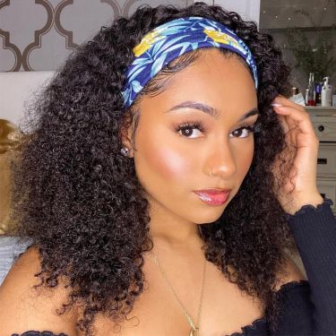 Brazilian Virgin Human Hair Headband Wigs for Black Women Natural Color