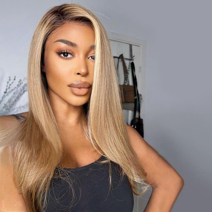 Lace Front Wig with Highlights